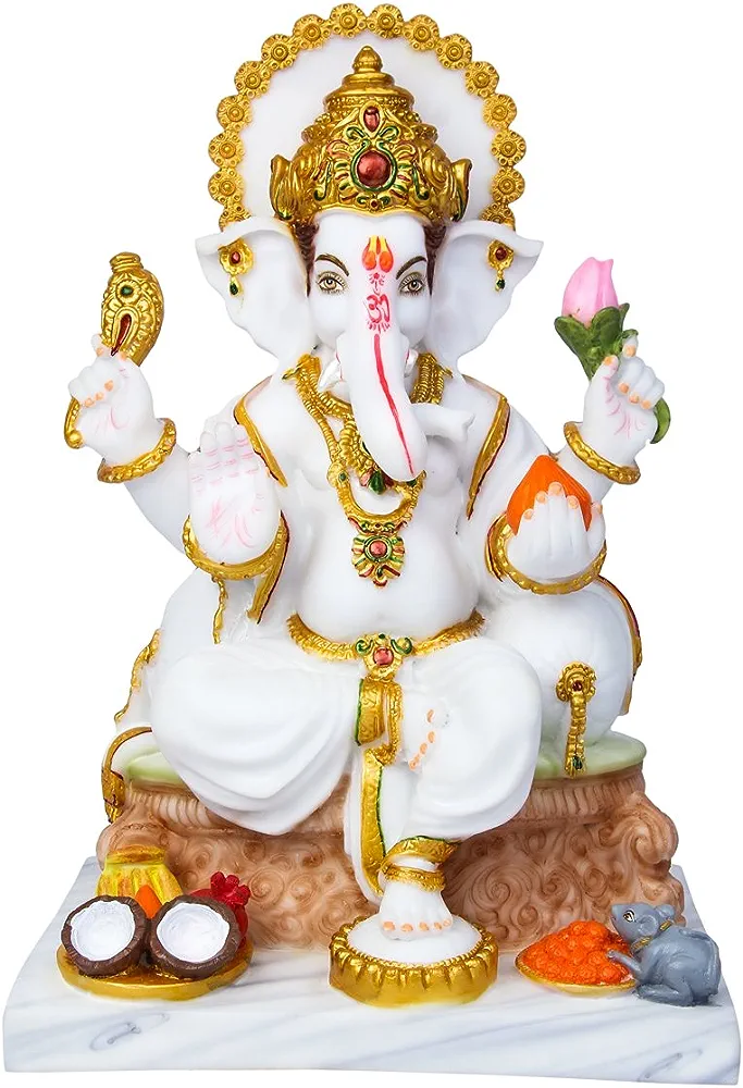 Decorative Lord Ganesha Idol for Home Temple – Ganpati Bappa Murti for Pooja & Home Decor