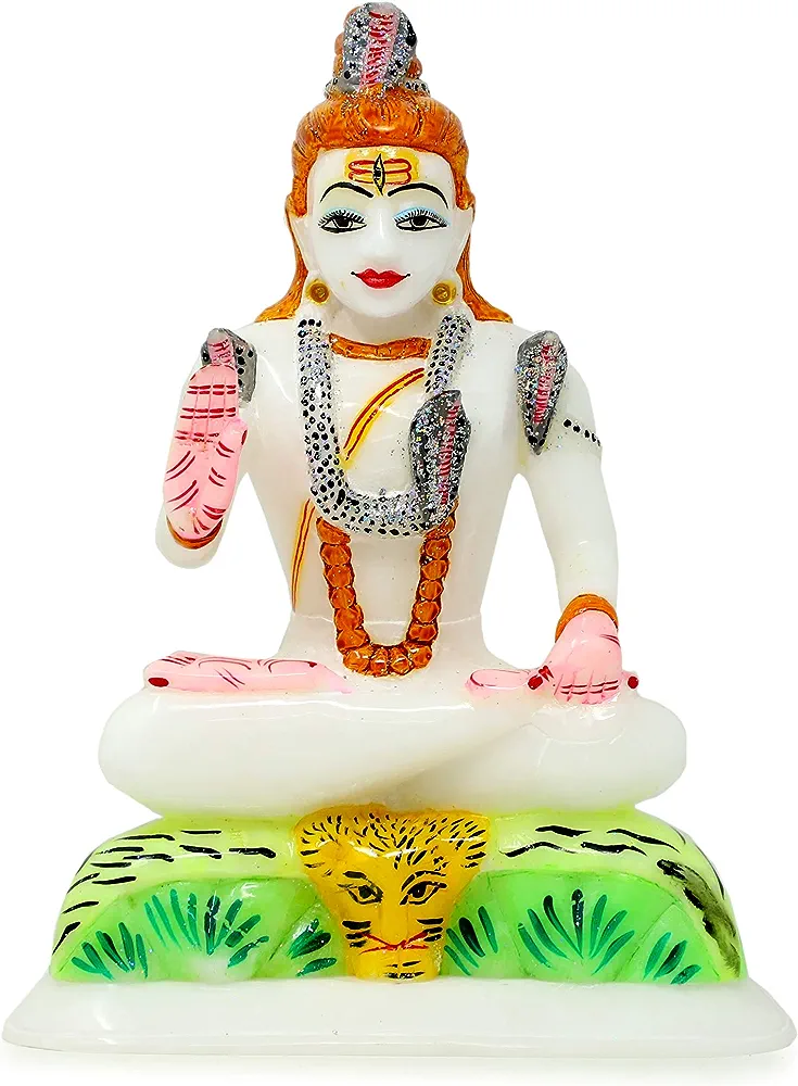 Handcrafted Lord Shiva Marble Idol – Decorative Shiva Statue for Home Temple