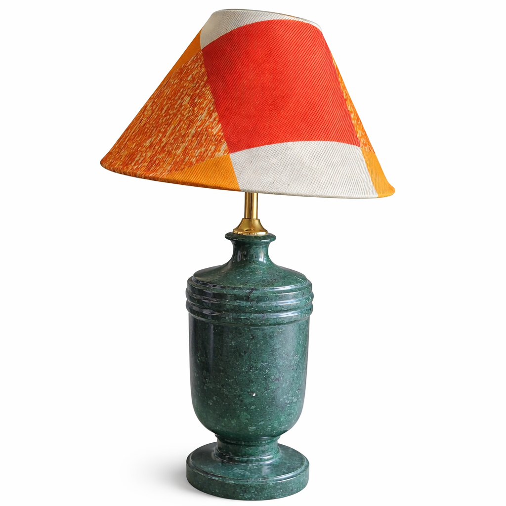 Elegant Marble Table Lamp with Fabric Shade | Decorative Bedside Lamp