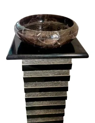 Emperador Marble Wash Basin with Pedestal – Luxury Bathroom Sink