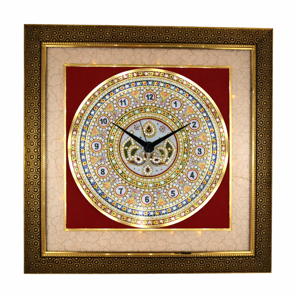 Luxury Mosaic Marble Wall Clock | Handcrafted Decorative Frame Clock with Artistic Detailing