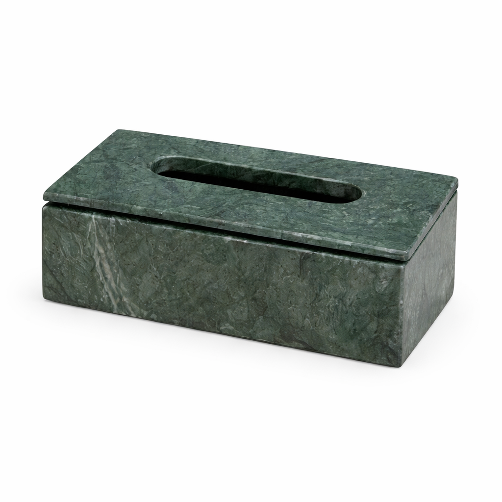 Handcrafted Green Marble Tissue Box Holder | Elegant Tissue Storage Case